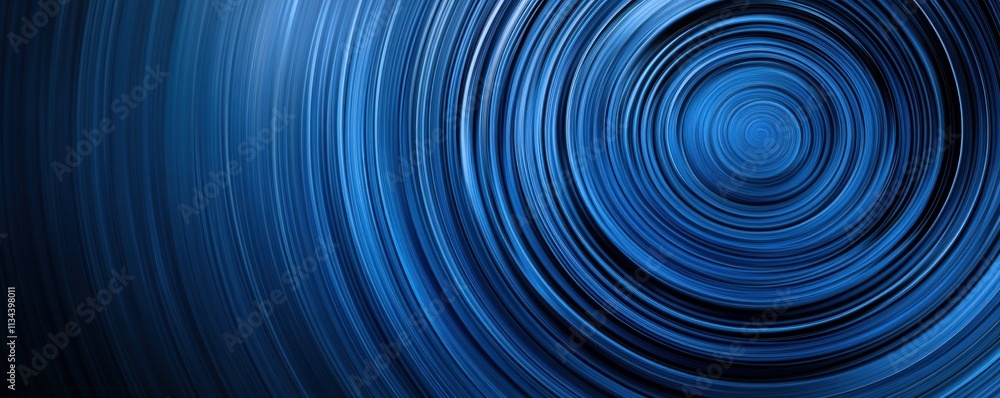 Poster abstract blue circular pattern with vortex-like design and gradient shades. digital artwork backgrou