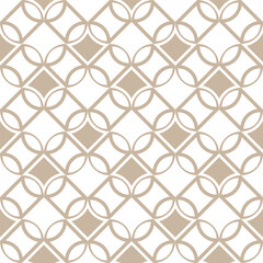 Fototapeta premium Abstract geometric floral seamless pattern. Beige and white ornament. Modern stylish texture repeating. Vector background.