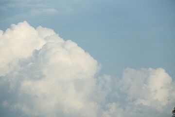 White clouds, blue sky in a sunny afternoon, are suitable for the background