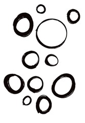vector illustration of an abstract bubble hand drawn outline black sketch 