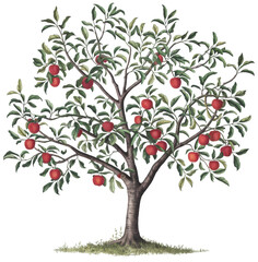  Tree with apples transparent background