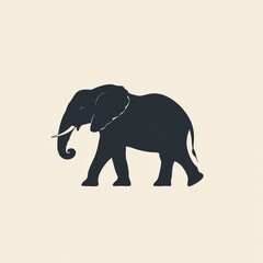 Obraz premium Silhouette of an African elephant walking.