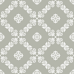 Abstract seamless pattern. Ornamental floral damask ornate background. Vector illustration.