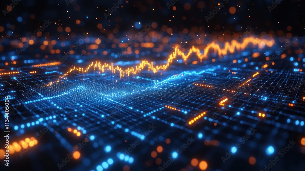 Poster abstract digital visualization of data trends
