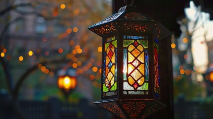 Colorful Arabic lanterns in the streets of Istanbul, Turkey.