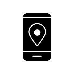 
icon  Smartphone with location pin, ideal for maps and navigation concepts.
Map, technology, navigation, GPS, travel mobile. Isolated white background editable, eps 10
