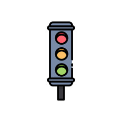 icon Traffic light ,signals managing vehicle. Suits transportation, urban planning, safety, technology, and traffic management concepts.Isolated white background editable,eps 10