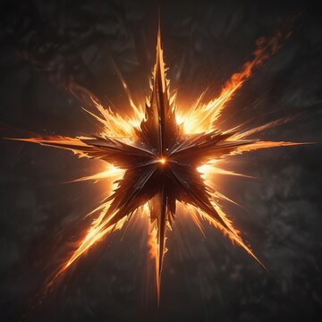 Star radiating intense heat and light against a dark background , radiant light, thermal energy, intense heat