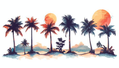 tropical island with palm trees