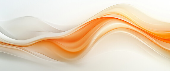 Obraz premium Soft Flowing Orange And White Fluid Waves Abstract Background