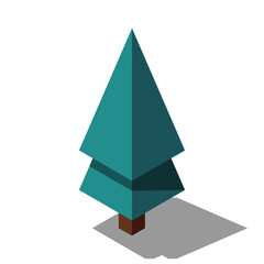 Isometric vector tree at night. Tree isometric elements. Isometric tree element for landscape design. Park element