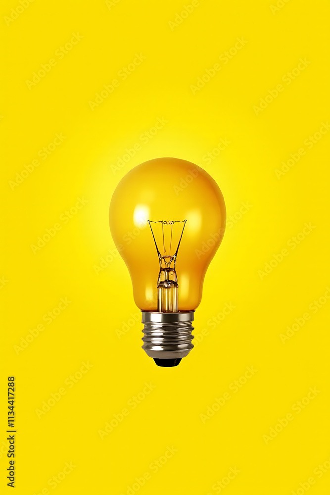Poster business creativity concepts come alive with a simple yet effective lightbulb design against a brigh