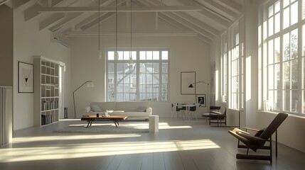 Interior Design Illustration Featuring Modern Furniture and Stylish Decor Elements