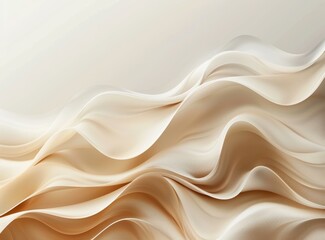 Fototapeta premium Light brown silk fabric with waves