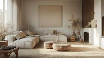 Interior Design Illustration Featuring Modern Furniture and Stylish Decor Elements