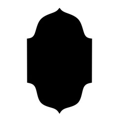 Old traditional islamic window shape in oriental style. Black silhouette eid mubarak decorative frames  mosque borders