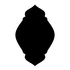 Old traditional islamic window shape in oriental style. Black silhouette eid mubarak decorative frames  mosque borders