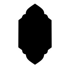 Old traditional islamic window shape in oriental style. Black silhouette eid mubarak decorative frames  mosque borders