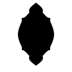 Old traditional islamic window shape in oriental style. Black silhouette eid mubarak decorative frames  mosque borders
