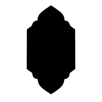black arabesque frame on white background clip art preview