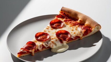 A Delicious Slice of Pepperoni Pizza with Melted Cheese