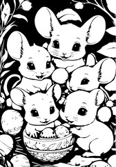 Lots of mice with Easter eggs
