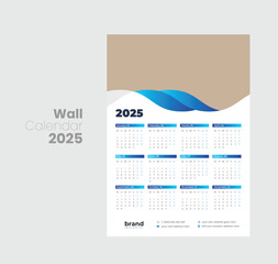 Wall calendar 2025 template design
