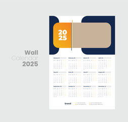 Wall calendar 2025 template design

