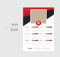Wall calendar 2025 template design
