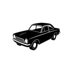 Naklejka premium Vintage Classic Car silhouette, black and white silhouette, vector and&nbsp;illustration
