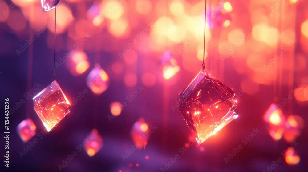 Aufkleber vibrant crystals suspended in a dreamlike ambiance create a mesmerizing display of light and color i