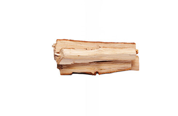 Pile of firewood isolated on a white