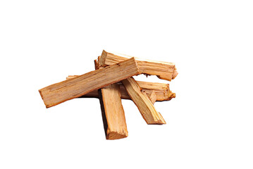 Pile of firewood isolated on a white
