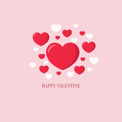 valentines day card with hearts