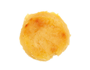 Baked apple isolated on white