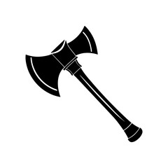 axe silhouette, black and white silhouette, vector and illustration