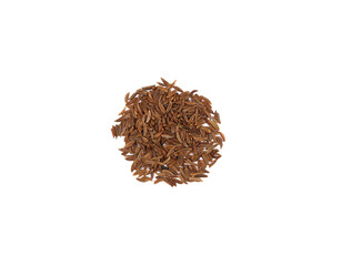 Pile of dry caraway seeds Isolated on white background