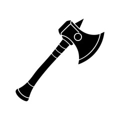 axe silhouette, black and white silhouette, vector and illustration
