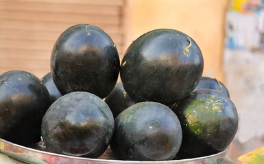 ripe dark green watermelon, Ripe, sweet watermelon for detox and refreshment