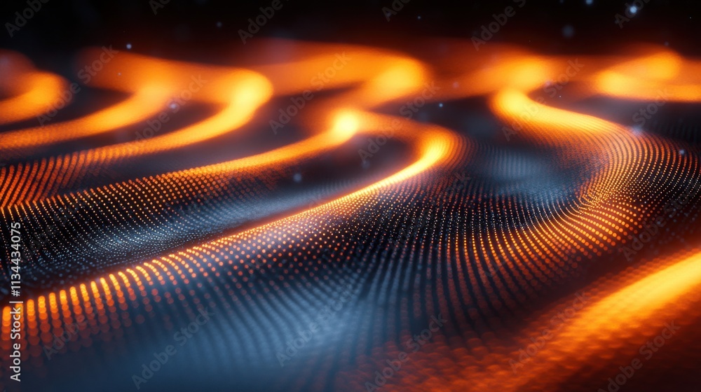 Poster dynamic patterns of light create a mesmerizing visual experience in a dark environment