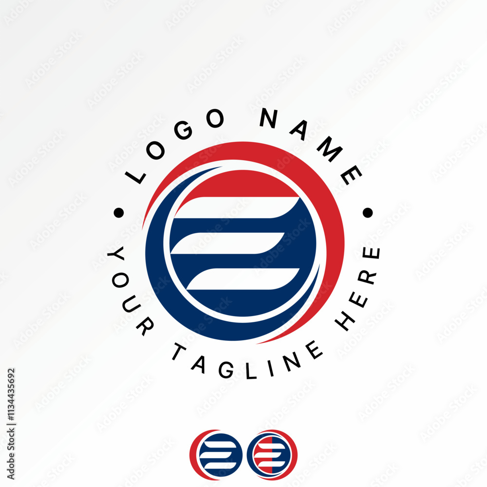 Poster logo design graphic concept creative premium vector stock image graphic three lines wave initial e f