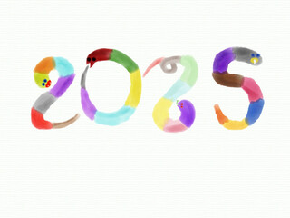 the year of the Snake 2025 design watercolor the Chinese Zodiac