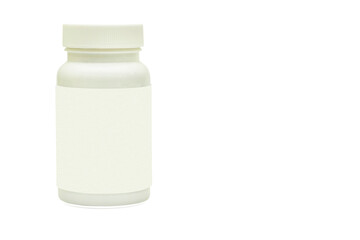 White jar container for tablets, dietary supplements, medicines, creams