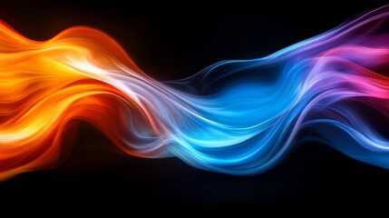 Fototapeta premium Abstract Colorful Swirling Waves, Dynamic Energy Flow, Vibrant Hues, Digital Art