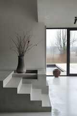 Modern Minimalist Concrete Staircase Design Interior