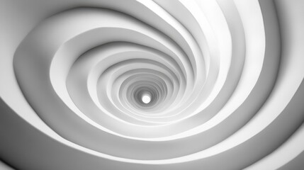 Fototapeta premium Exploring the mesmerizing spiral of light within a sculptural white tunnel at dusk