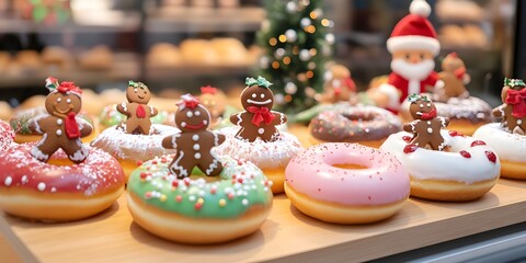 christmas  donuts  on the table