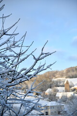 A view from the balcony at the village in winter