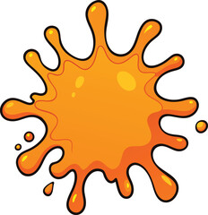Orange Splash Illustration on White Background