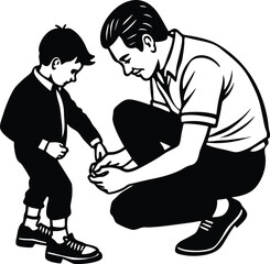 Happy Father's Day Silhouette Vector Illustrations - Celebrating Dad